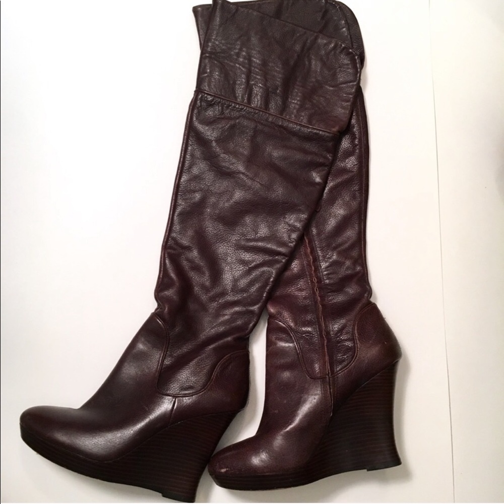 Saks Genuine Leather Wedge boots